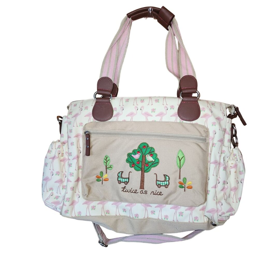 Yummy Mummy Pink Lining Flamingo Diaper bag TWINS